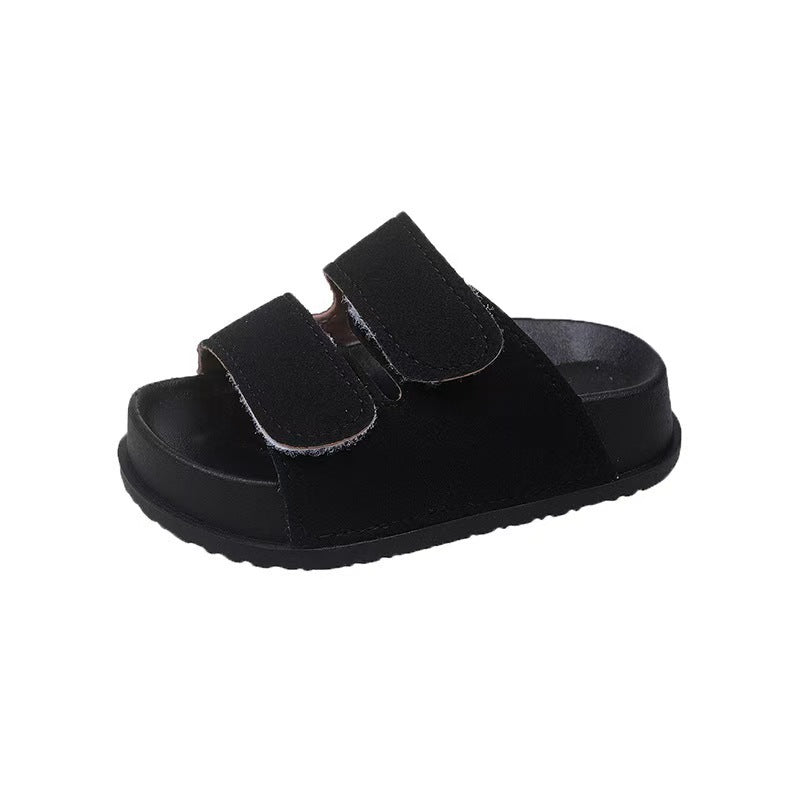 Summer kids slippers outwearretroeasiest for matchthick solechildren's beachgirl one-line boy sandals cross-border
