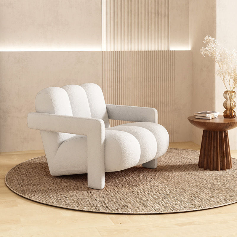Nordic cream style single sofa living room bedroom balcony lazy chair sofa chair casual table and chair furniture frosted velvet