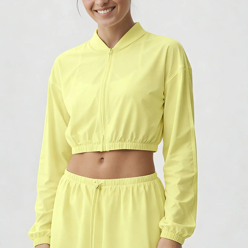 cool cloth sportswear casuallong sleevesfashion quick-drying tops short skirt zipper sun protection clothing breathable outwear summer