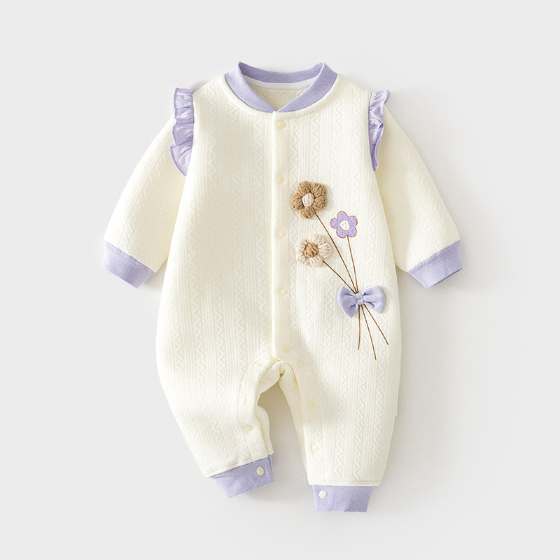 Babylon class a split heattech jumpsuit fall and winter boneless khaki newborn quilted romper kids jumpsuit