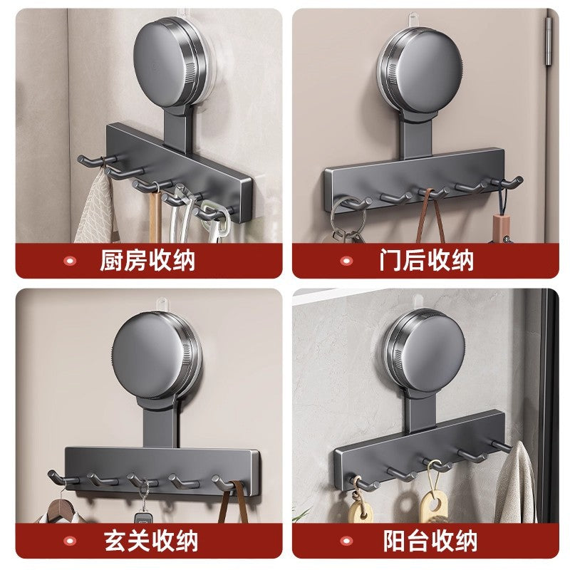 Suction cup hook kitchen punch-free storage rack kitchen hanging spatula spoon storage row hook wall-mounted wall shelf