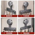 Suction cup hook kitchen punch-free storage rack kitchen hanging spatula spoon storage row hook wall-mounted wall shelf