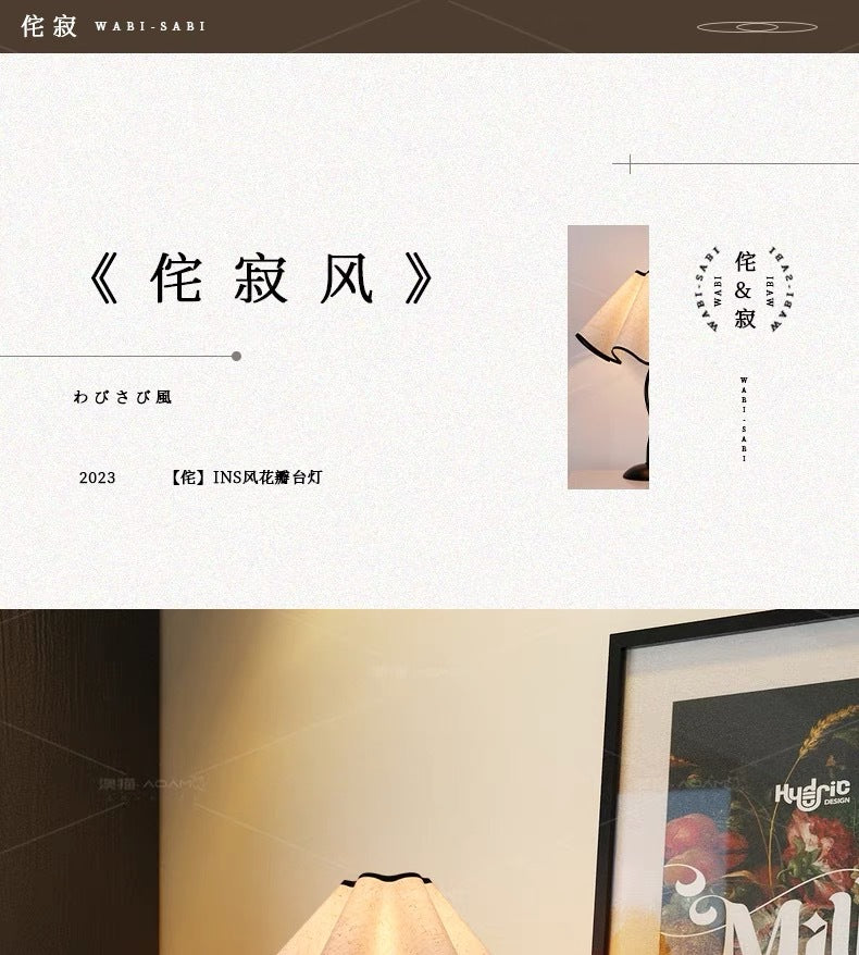 Led table lamp ins style modern simple table lamp bedside lamp petal umbrella table lamp bedroom atmosphere lamp b&b table lamp
