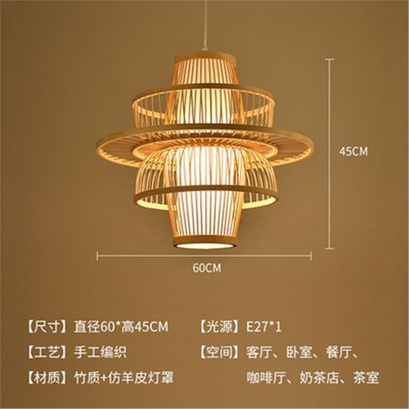 Lantern Bamboo Art Chandelier Bar Bed and Breakfast Tea Room Hot Pot Restaurant Hotel Simple Japanese Restaurant Bamboo Catering Shop Lighting
