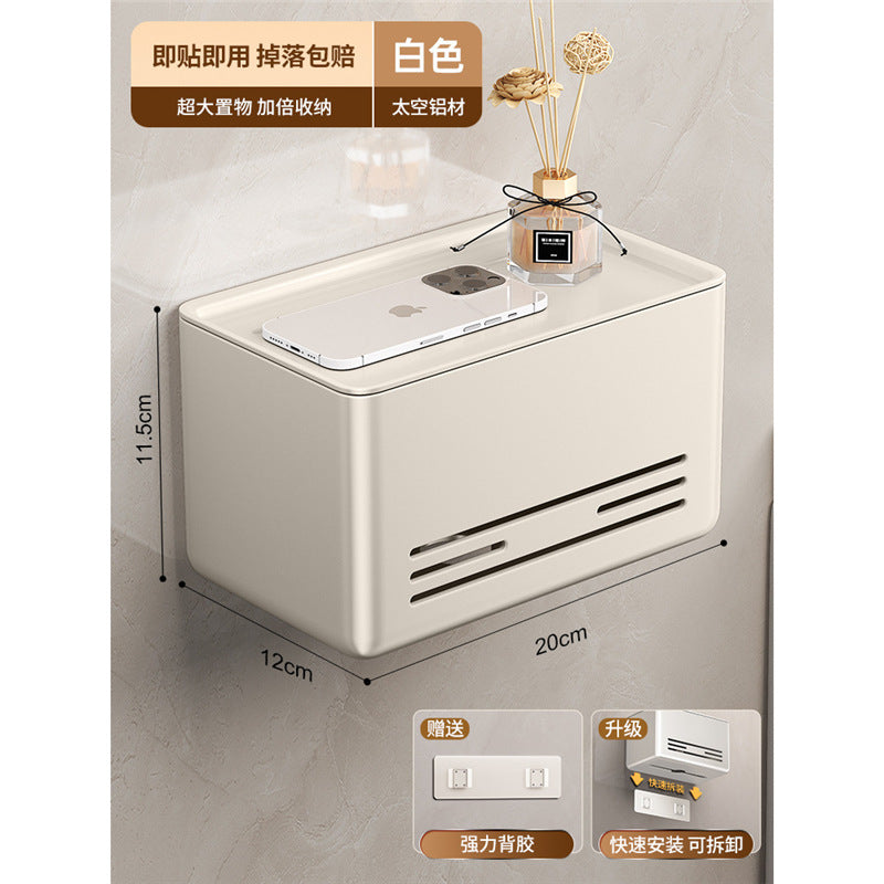 Milk white bathroom tissue box No punching waterproof wall-mounted toilet Roll paper holder Toilet paper box Toilet paper rack