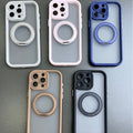 Suitable for iphone16 two-in-one magnetic holder mobile phone case 360 degree apple 15 rotating holder pc fulcrum case