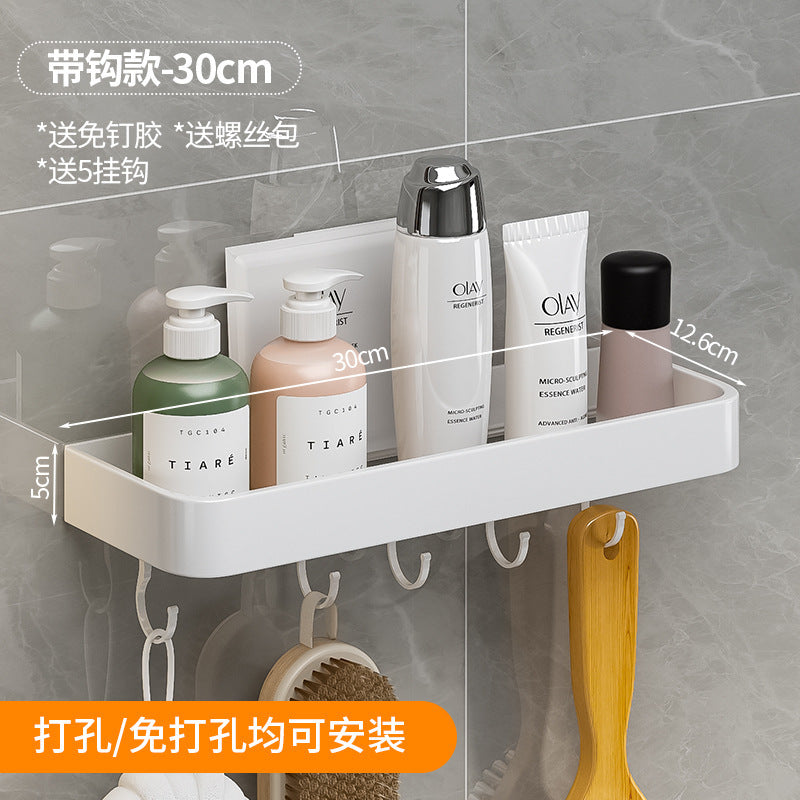 White non-punching bathroom toilet rack wall-mounted toilet toilet washstand towel storage wall