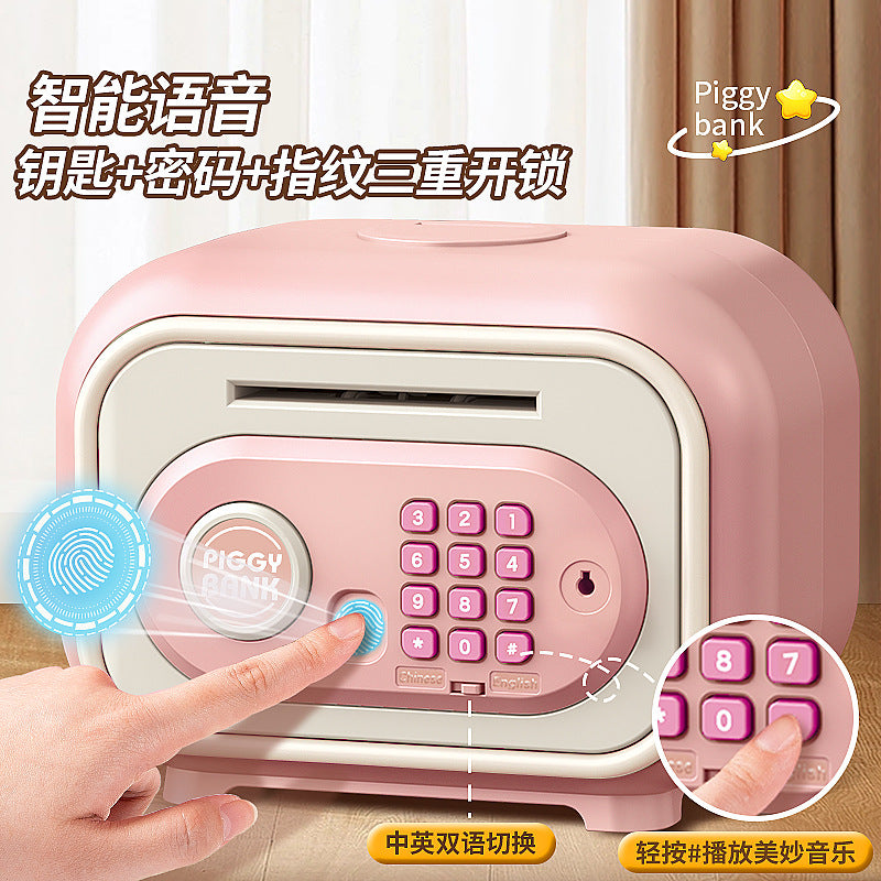 New trendy kids' piggy bank - smart fingerprint & password unlock safe - perfect birthday gift for boys & girls