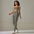 New arrival cross-border fashion seamless back cross double shoulder strap sports vest bra suit running fitness yoga pants