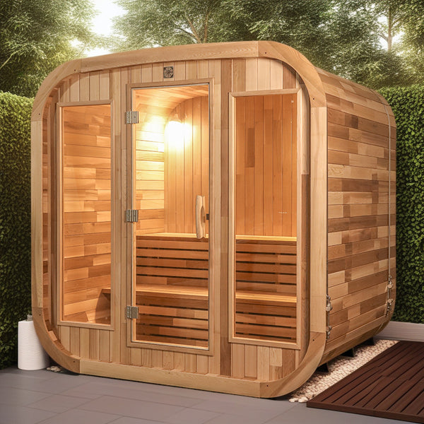 Movable outdoor prefabricated finished square tube sauna, customized anti-corrosion and moisture-proof integrated traditional dry steam room