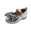 Girls' princess shoes - spring/autumn leather shoes for baby girls, summer soft-soled children's shoes, kids' shoes with sequin bow, princess style
