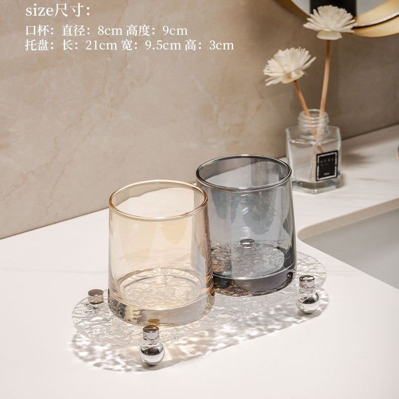 Glass mouthwash cup minimalist toothbrush cup couple's home toothbrushing cup set hotel guest room wash cup toothbrush cup