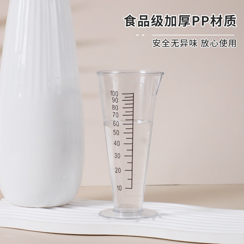 Graduated measuring cup, kitchen food-grade conical measuring cup, 100ml transparent plastic graduated small measuring cup wholesale