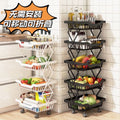 Kitchen foldable vegetable storage rack multi-layer floor-standing fruit storage rack for home free installation vegetable basket storage basket