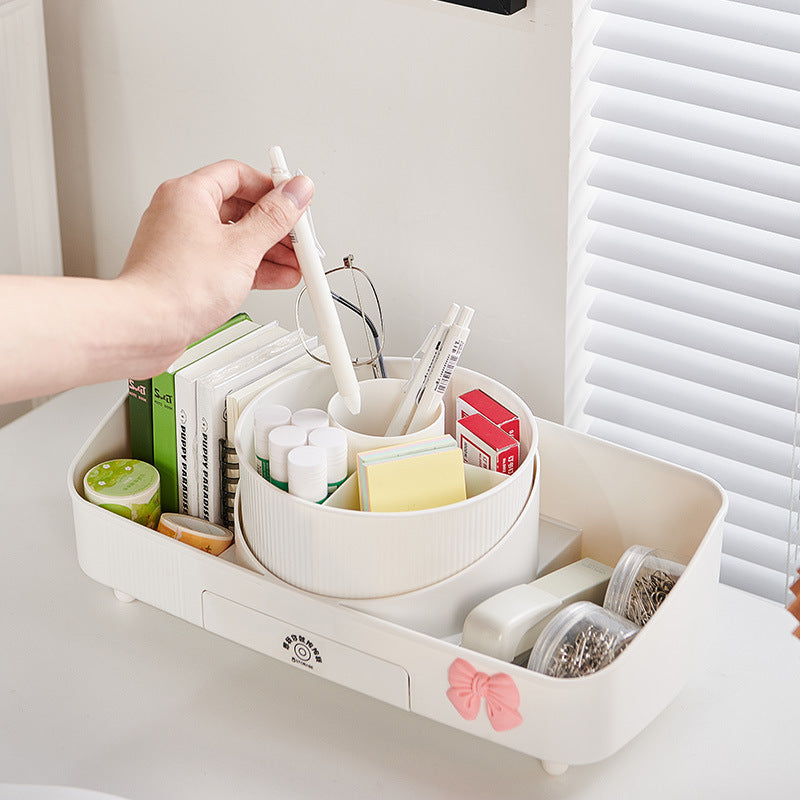 Cosmetics storage box, desktop with mirror, integrated dresser, skin care products, perfume rack, lipstick storage cabinet box.