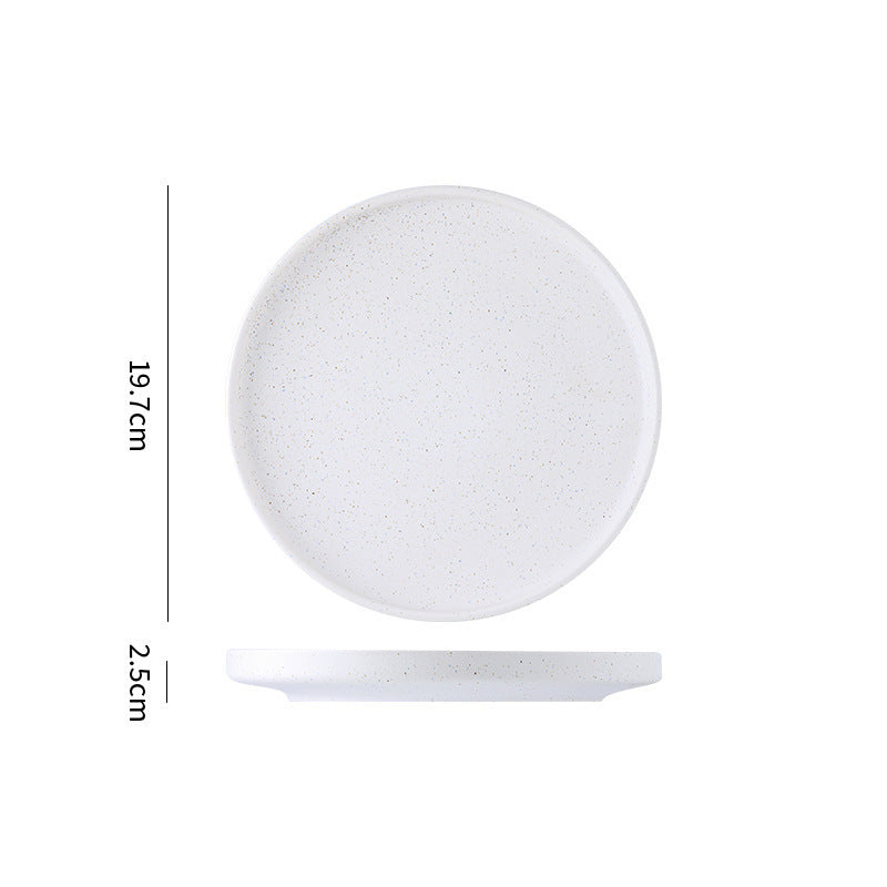 Minimalist blue & white polka dot ceramic dinnerware set - western dinner plates, restaurant & hotel quality ceramic tableware with polka dot design