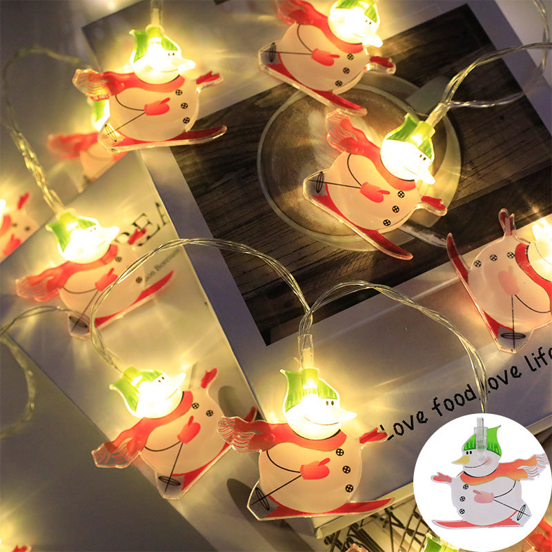 Cross-border LED Santa Claus Sleigh Snowman Christmas Tree Decoration Lights String Party Arrangement Holiday Flashing Lights Gift Lights