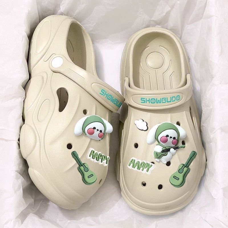 2023 new clogs: chunky platform, height increasing, non-slip, durable, beach-ready, cute cartoon, breathable, closed-toe sandals & slippers for women - summer collection