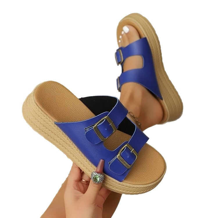 Plus size women's wedge flip-flops -  summer new arrival - stylish outdoor wear, perfect with skirts, non-slip slides