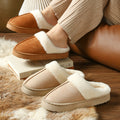 2025 new women's warm cotton slippers for home, autumn/winter fuzzy indoor slippers, men's winter thick-soled house slippers