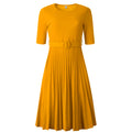 women's clothing new arrival summer african fashion pleated fashionelegantplus sizepure color round neck short-sleeved fashiondress