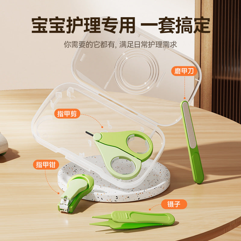 Baby nail clipper set - newborn & infant nail clippers with nail file - anti-pinching safety design