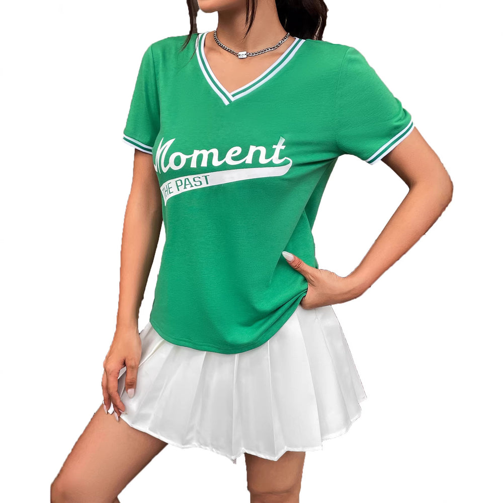 Pre-sale-92189# cross-border women's short-sleeved t-shirt women's letter printed loose trendy brand t-shirt