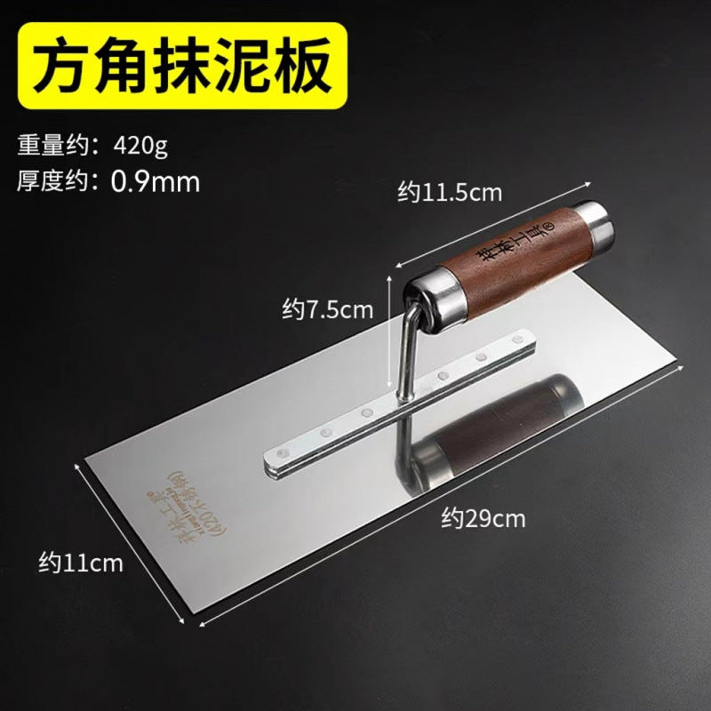 Stainless steel trowel, serrated trowel, tile laying tool, trowel, iron plate, plastering knife, toothed plastering tool