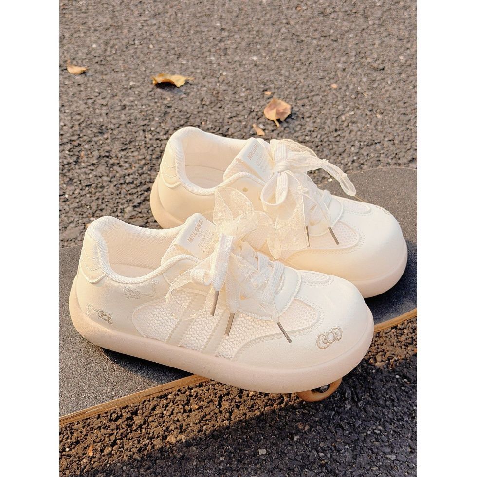 Summer breathable white shoes girls new arrival mesh bread shoes with skirt girls easiest for match german training shoes sneakers
