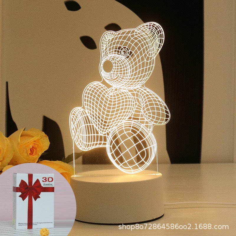 3d night light acrylic children's cartoon logo birthday gift table lamp led ambient light touch control eye protection