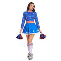 Blue cheerleading costume for women - halloween adult outfit, football cheerleader, racing suit, performance stage wear