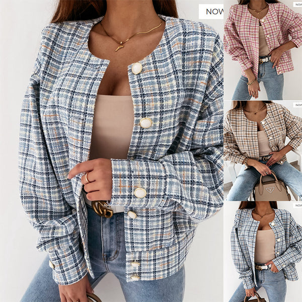 Wish independent station hot sale, spring long-sleeved versatile short Xiaoxiangfeng jacket, women