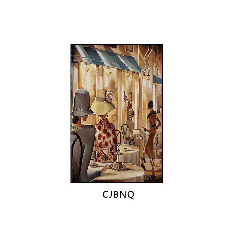 Industrial style bar decorative painting American retro beautiful woman oil painting ktv box hanging painting western restaurant cafe mural