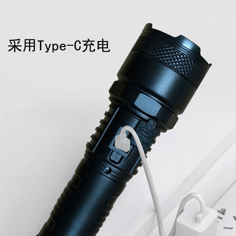 Explosive intelligent digital display flashlight Multifunctional with side light Outdoor work light Emergency maintenance light Mountaineering flashlight
