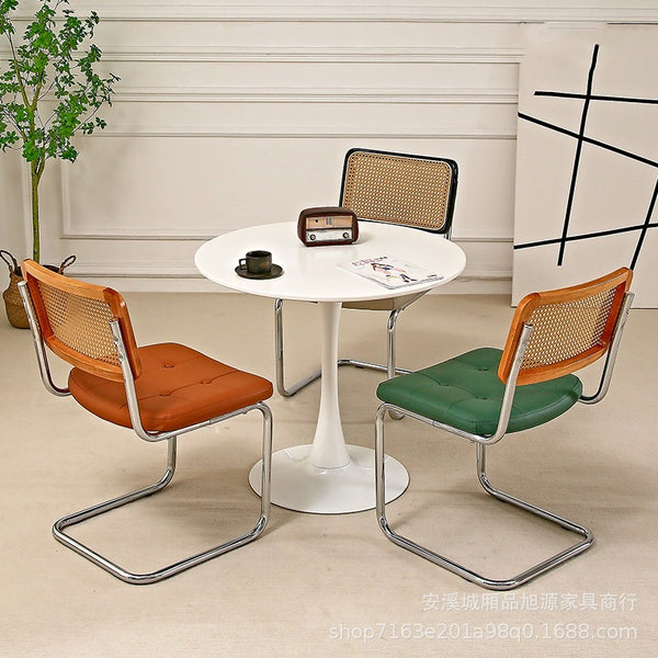 Nordic milk tea shop simple casual table and chair combination cafe creative medieval rattan back chair round table