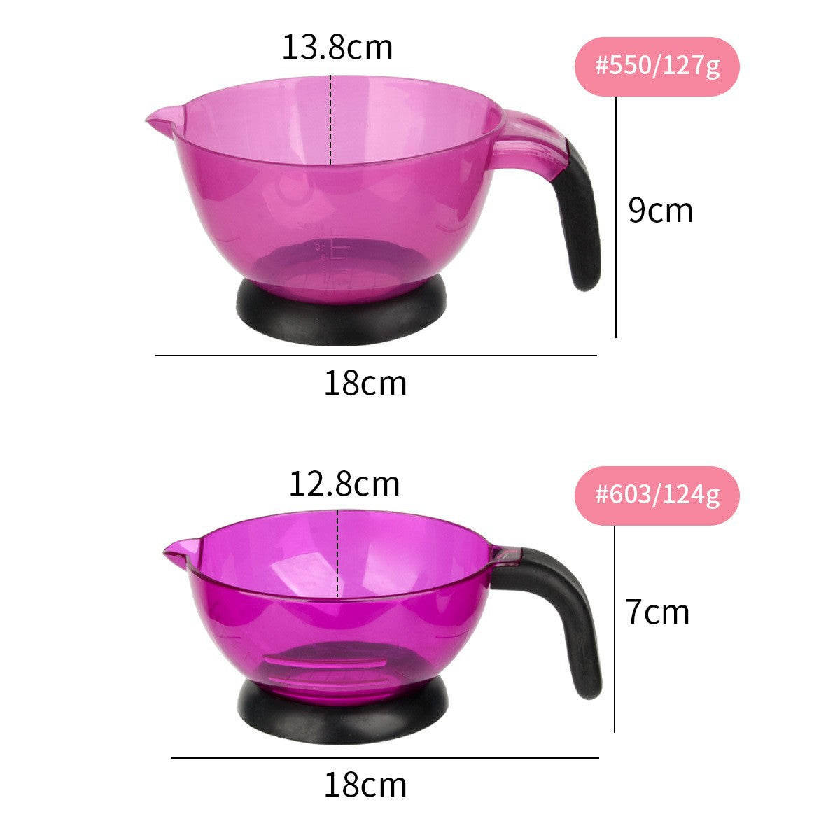 Cross-border hair dye bowl, barber shop, dyeing and ironing tools, baking oil cream, color matching bowl, pink large household hair dye cream mixing bowl.