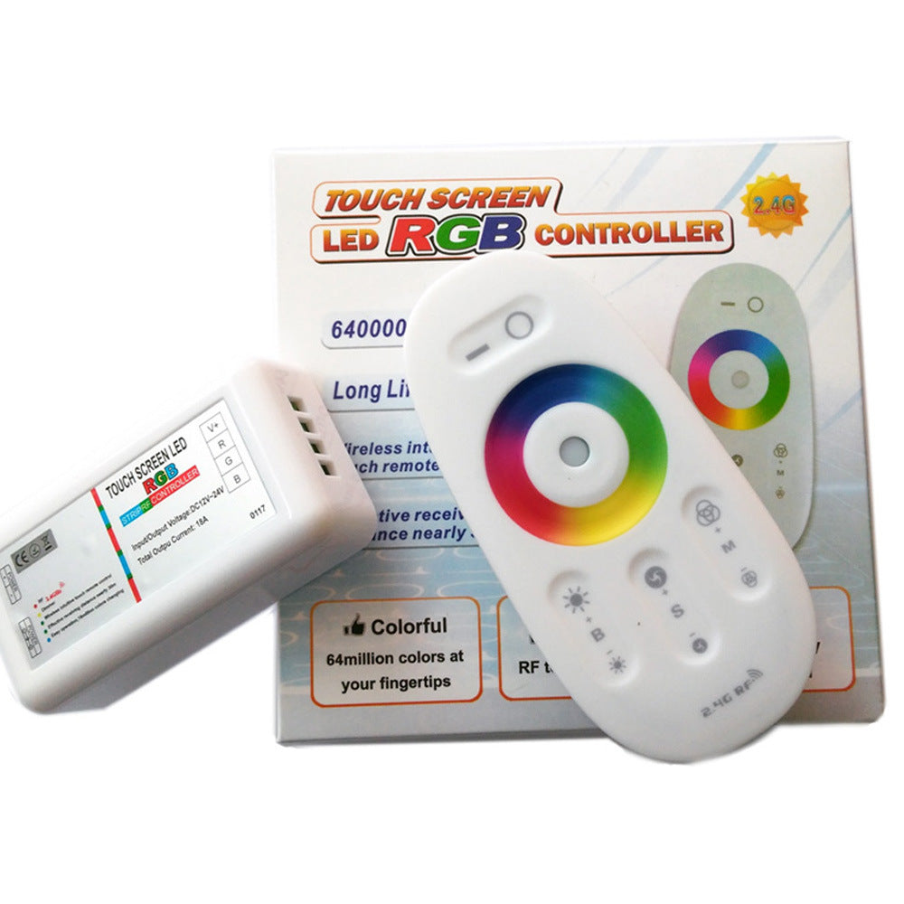 2.4G RGB colorful controller RGBW Symphony RF full touch remote control, lighting strip group controller
