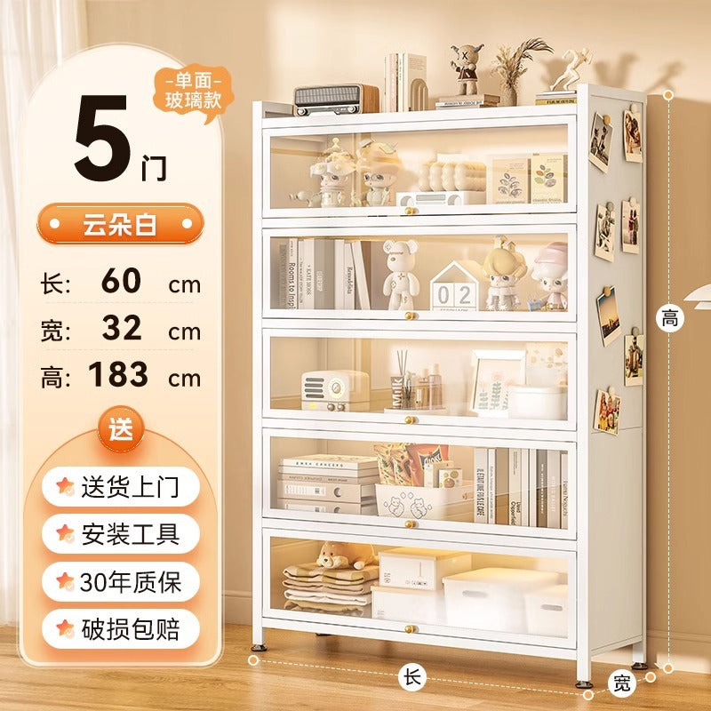 Figure display cabinet glass display cabinet model display rack steel storage cabinet for home dustproof collection storage cabinet