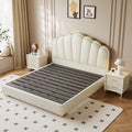 Cream style leather bed modern simple shell bed petals popular bedroom girl girl double bed kids princess