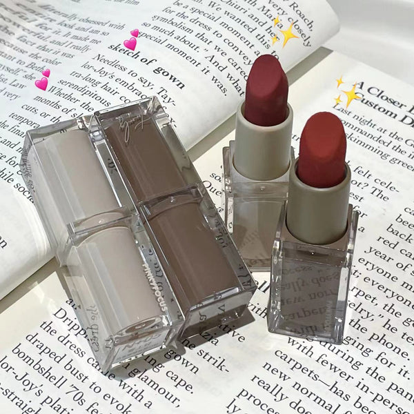 PinkyFocus Japanese bobo velvet lipstick matte matte matte surface is not easy to fade student party plain whitening lipstick