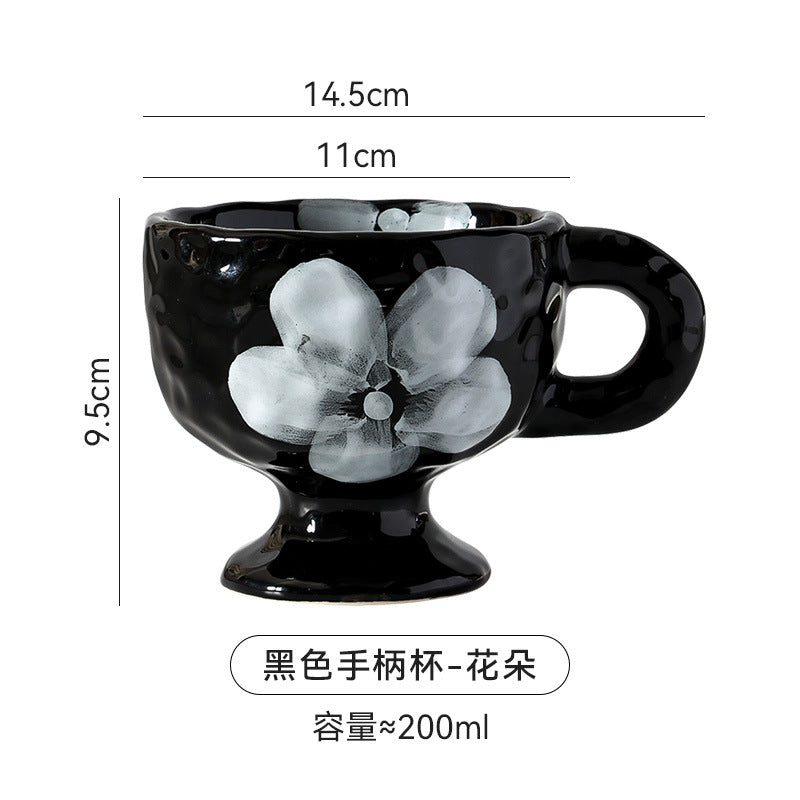 Stylishcasual ceramic creative mug hand-kneaded asymmetrical couple hand gift drinking cup tea cup tall coffee cup