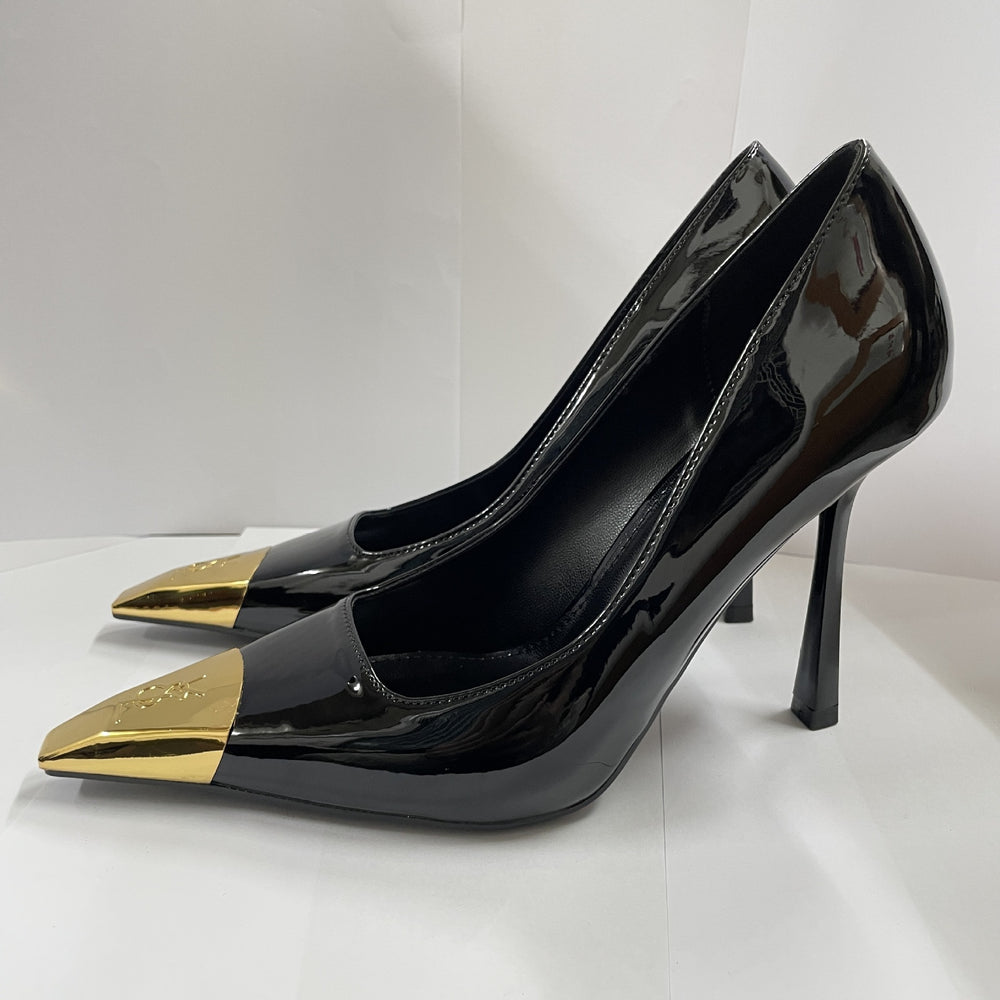 2026 spring european and american fashion stiletto pointed-toe pumps with microfiber lining, metal embellishments, and breathable summer ultra-high heels for women