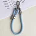 Adjustable polyester wrist lanyard - durable anti-loss phone strap with short chain, sturdy double buckle, and clip for outdoor use