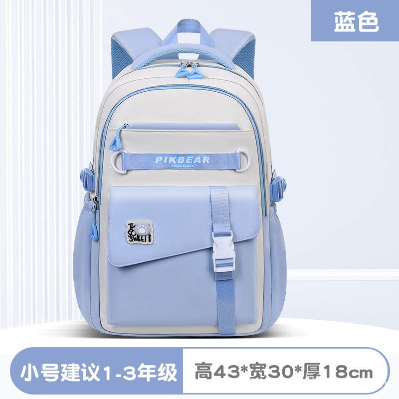 2025 schoolbag junior high school girls water-repellent nylon oxford cloth ultra-light spine-protecting backpack junior high school schoolbag