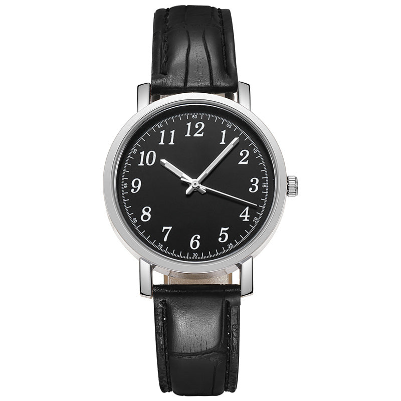 2021 wish cross-border couple's round watch, quartz watch for men and women, student gift, wholesale cross-border hot seller