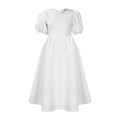 D362 independent station  women's clothing  new fashion v-neck puff sleeve plus size dress african dress