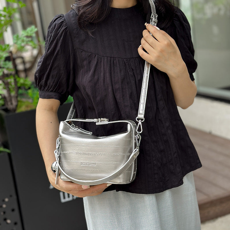 Best selling bell eel pattern lunch box bag 2025 new versatile satchel crossbody bag underarm versatile shoulder handbag