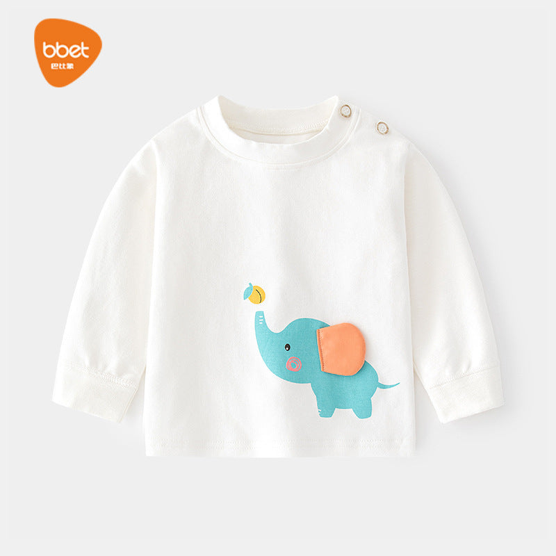Babylon baby autumn clothes pure cotton printingintimatespulloverbaby cotton cartoonkidsspring & fall bottomschildren's clothing shoulder