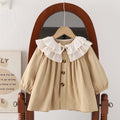 Kids' outerwear:  autumn new arrivals - korean style casual tops for girls, featuring turn-down collar, crew neck, loose fit, and single-breasted closure. perfect for spring and autumn