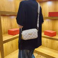 Xiaoxiangfeng bag new arrivalfashion quilted embroidery thread women's bag easiest for match shoulder bag three-layer chain mobile phone bag crossbody bag
